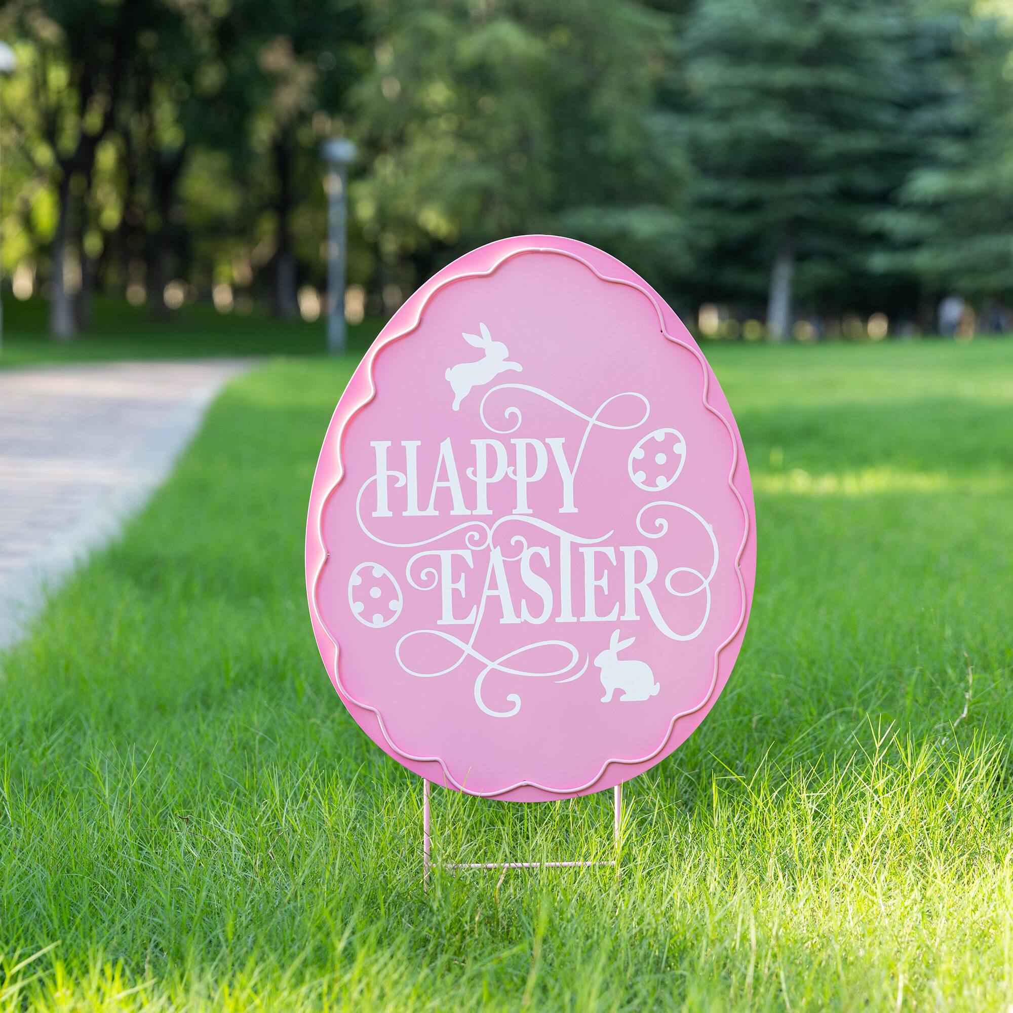 Glitzhome® 24" Easter Metal Egg Yard Stake